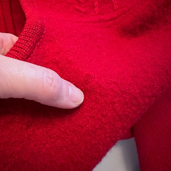 Vtg Embroidered Wool Lady Jacket Cardigan Christmas Sweater sz M - Picture 12 of 13